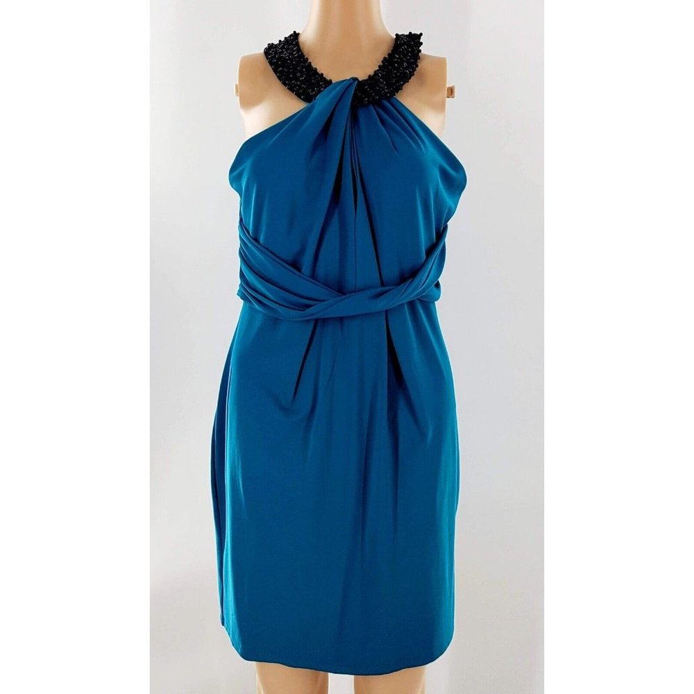 Venus Halter Party/Cocktail Dress - Turquoise (Size Medium)